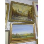 Edward Wynter, oils on board, 'Duck rising', framed; and another oils on board landscape by Jay