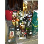 A quantity of spirits and other alcoholic drink, comprising a bottle of Glenfiddich malt whisky,