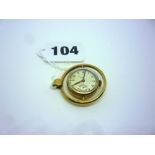 A 9 ct gold pendant watch with glass back to view the movement ONLINE BIDDING IS ONLY THROUGH