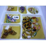 A tray of stylish costume jewellery ONLINE BIDDING IS ONLY THROUGH UKAUCTIONEERS.COM