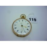 A 9 ct gold pocket watch, John Russell London, with Swiss movement and sweeping seconds hand