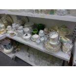 A quantity of part tea services including Burleigh ware, Royal Doulton Hampton Court pattern, plus