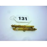 A Victorian 15 ct gold Etruscan-style bar brooch, c.1865 ONLINE BIDDING IS ONLY THROUGH