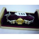 A Bulova lady's 14 ct gold watch with paste bracelet ONLINE BIDDING IS ONLY THROUGH UKAUCTIONEERS.