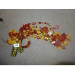 Four dramatic amber necklaces in different shades and five chunky amber bracelets ONLINE BIDDING
