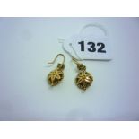 Victorian yellow metal earrings, test as 9 ct gold ONLINE BIDDING IS ONLY THROUGH UKAUCTIONEERS.COM