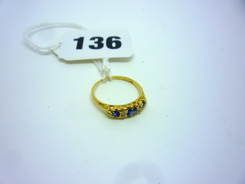 A Victorian sapphire and diamond seven-stone ring ONLINE BIDDING IS ONLY THROUGH UKAUCTIONEERS.COM
