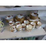 A Royal Albert Old Country Roses tea and dinner service including dinner plates, side plates and