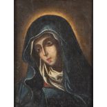 ROMAN PAINTER, 18TH CENTURY Sorrowful Virgin Oil on canvas, cm. 33 x 25 Framed Recent re-lining.