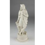 ALLEGORICAL SCULPTURE IN BISCUIT, END 19TH CENTURY representing allegory of Africa. Titled to the