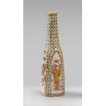 CERAMIC BOTTLE, MOLARONI PESARO 20TH CENTURY decorated with fish scales and coats of arms. Mark