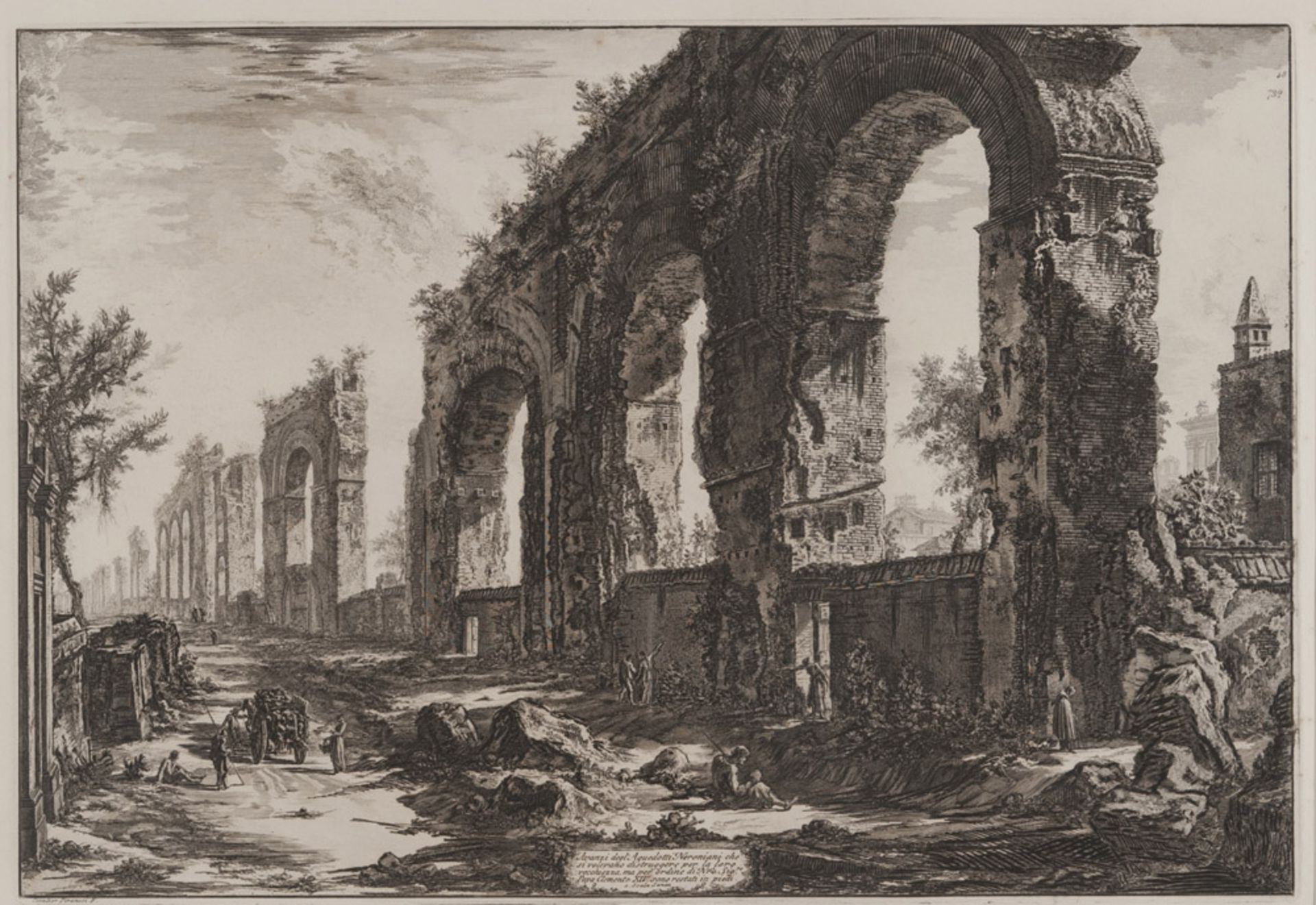 GIOVANNI BAPTIST PIRANESI (Mogliano Veneto 1720 - Rome 1778) View of the superior leftovers of the - Image 3 of 3