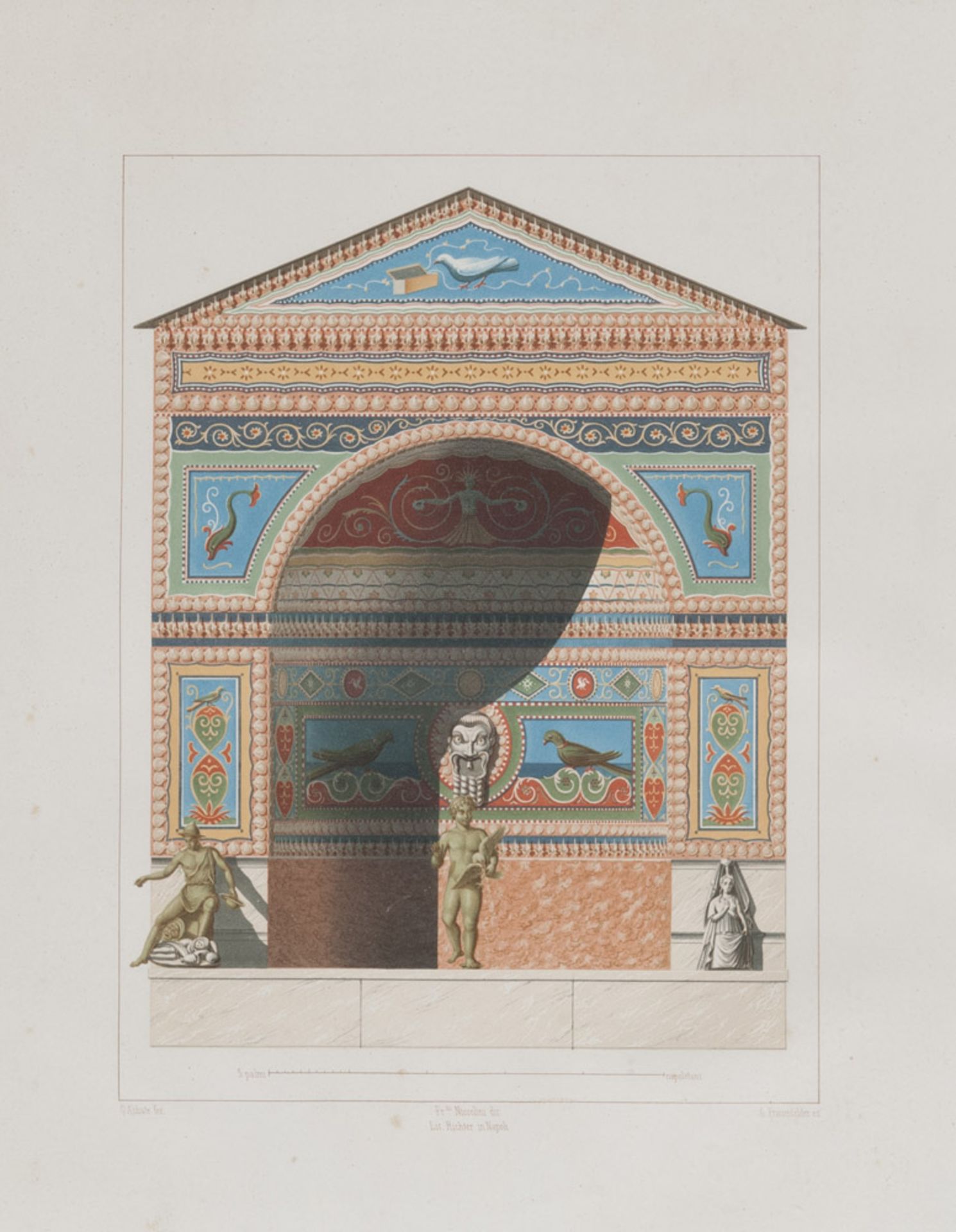 ENGRAVER EARLY 20TH CENTURY. Pompeiane. A pair of color prints, cm. 41 x 33 (one of a A pair). - Image 2 of 2