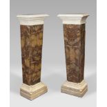 SPLENDID PAIR OF MARBLE STATUES, PROBABLY ROME 17TH CENTURY Capitals and bases in statuary white