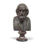 NEAPOLITAN SCULPTOR, EARLY 19TH CENTURY HOMER Black-patinated bronze bust, cm. 55 x 35 x 35 Peach