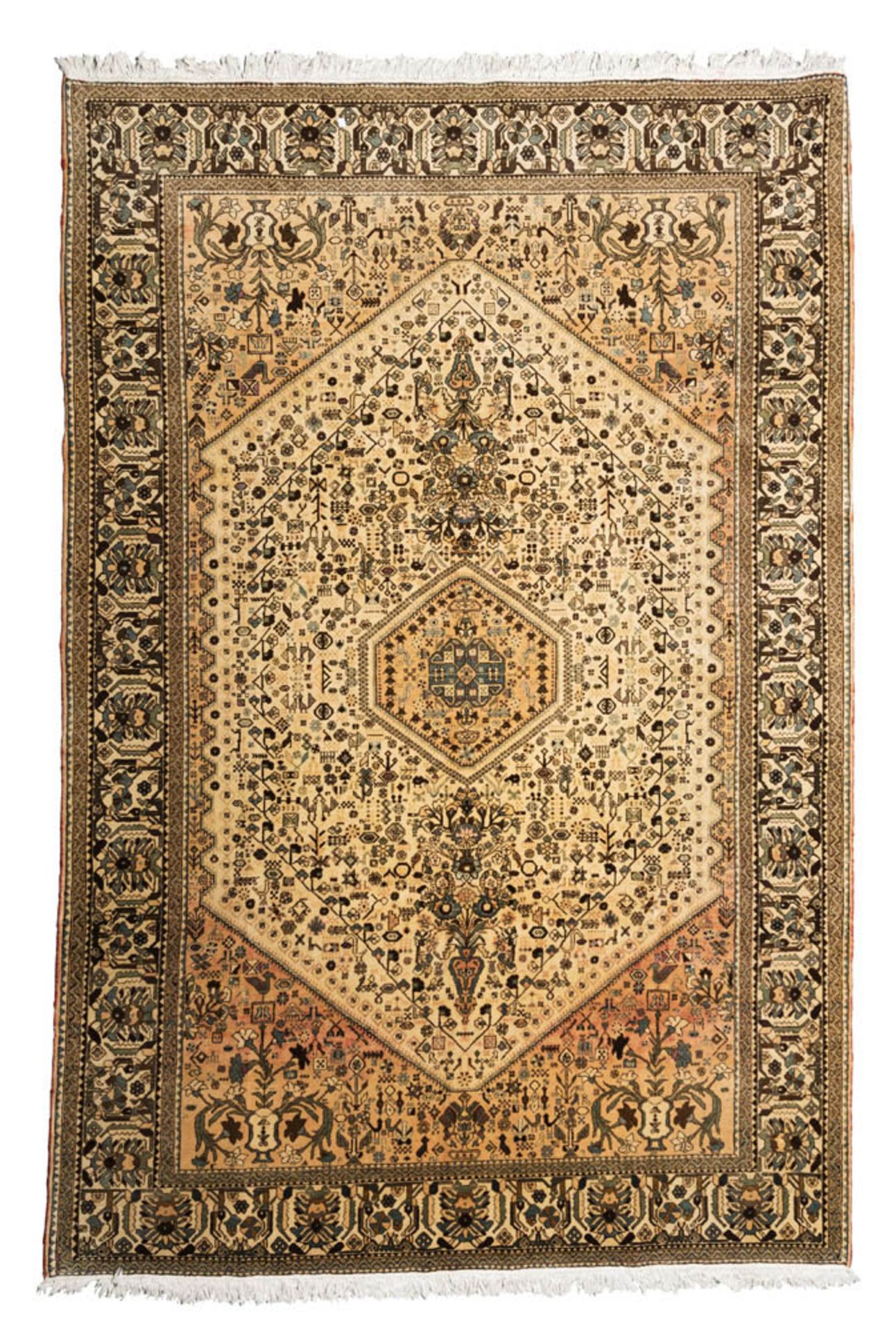 CARPET OF NORTH WESTERN PERSIA, MID-20TH CENTURY rHomboidal medallion and secondary motives of