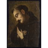 LODOVICO CARDI called CIGOLI, workshop of (San Miniato 1559 - Rome 1613) St. Francis in prayer Oil