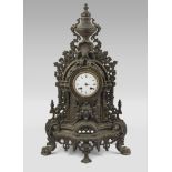 GREAT TABLE CLOCK IN ANTOMONIO, 19TH CENTURY of architectural line, decorated with motivate