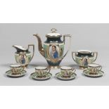 PORCELAIN TEA SET, AUSTRIA 20TH CENTURY. Measures teapot cm. 28 x 13 x 23. SERVIZIO DA TÈ IN