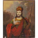 ADRIATIC SCHOOL, 19TH CENTURY FIGURE OF SAINT Oil on panel, cm. 30.5 x 25.5 SCUOLA ADRIATICA, XIX