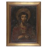 ITALIAN PAINTER, 17TH CENTURY ECCE HOMO Oil on canvas applied on panel, cm. 69 x 50 Framed CONDITION