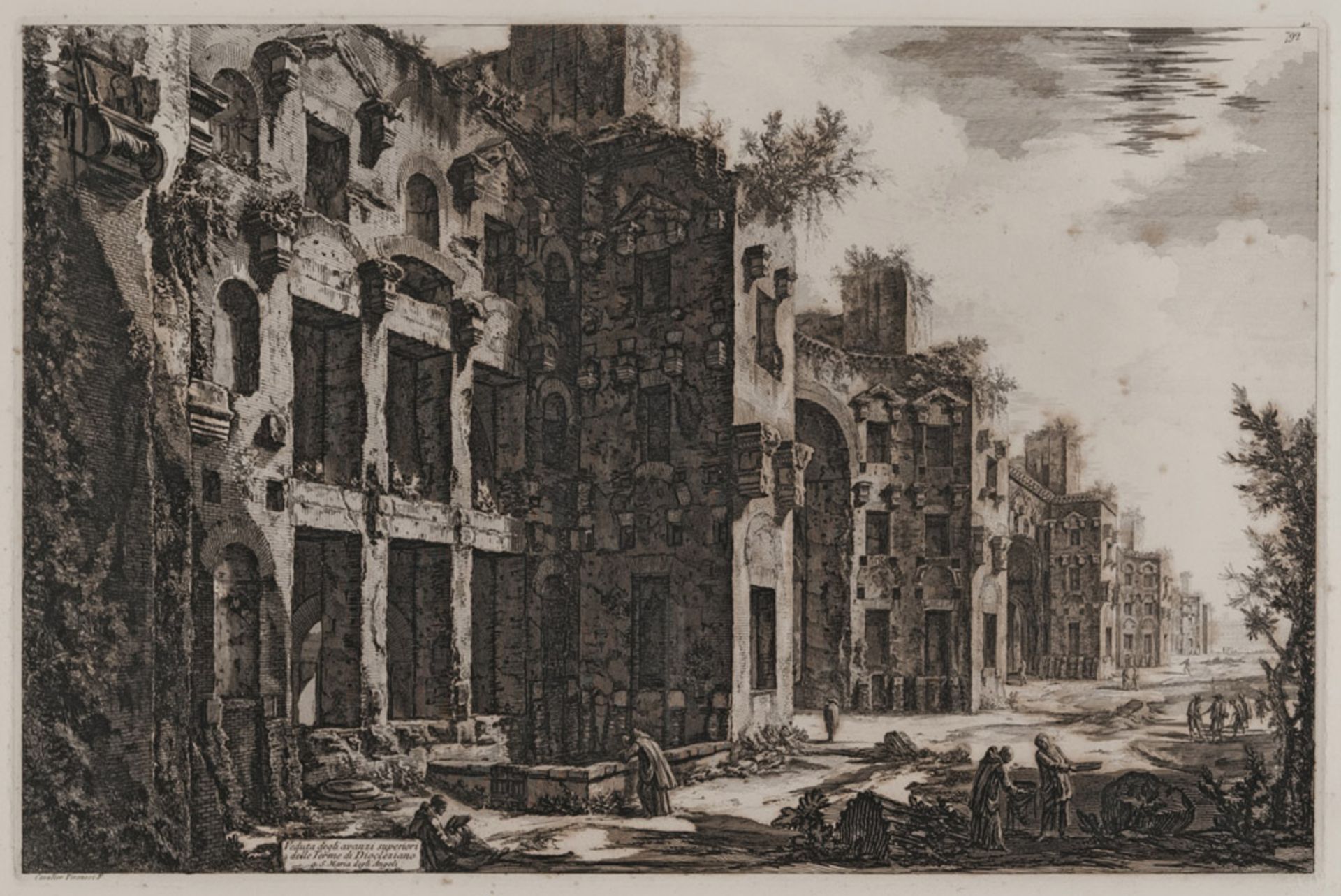 GIOVANNI BAPTIST PIRANESI (Mogliano Veneto 1720 - Rome 1778) View of the superior leftovers of the