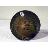 ITALIAN ARTIST OF THE 20TH CENTURY Face Painted ceramic dish, diameter cm. 49 Not signed ARTISTA