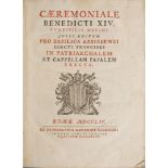 RELIGIOUS CERIMONIAL Ceremonial Benedictine XIV, G. Tornielli, Lenten Posthumus. Two vols. Ed