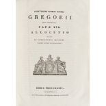 ECCLESIASTICAL LAW Sanctissimi Domini Nostri Gregorii. Roma 1834. Half leather. DIRITTO