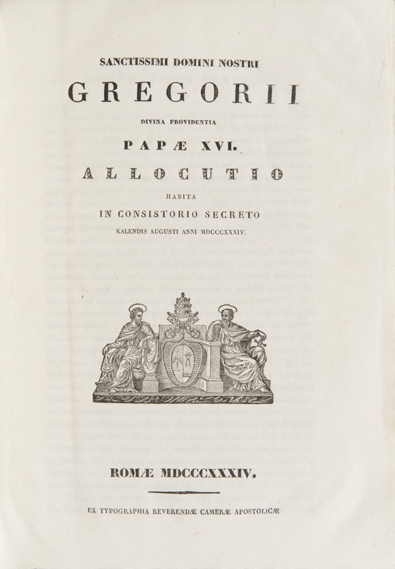 ECCLESIASTICAL LAW Sanctissimi Domini Nostri Gregorii. Roma 1834. Half leather. DIRITTO