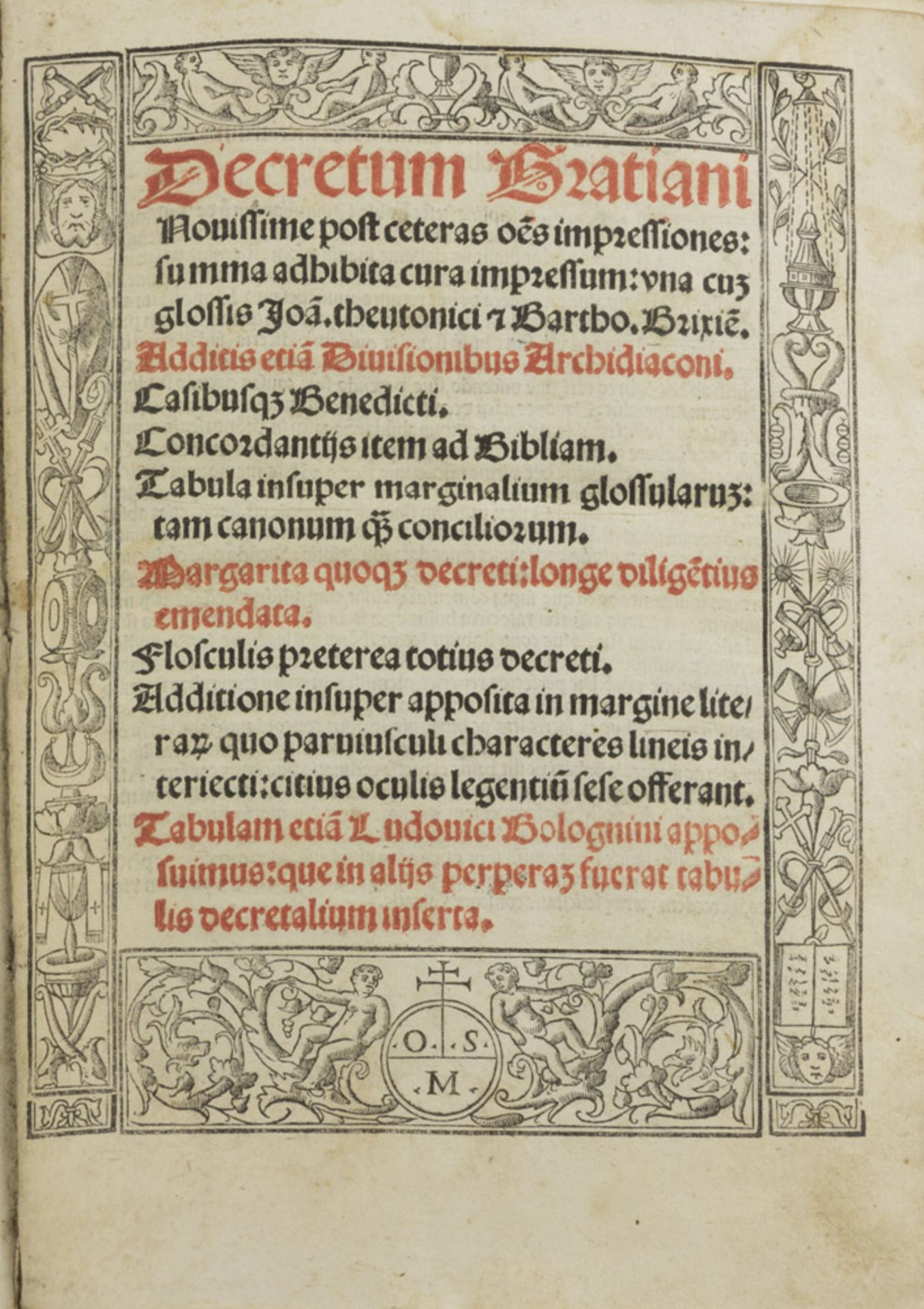 ANCIENT DECREES Decretum Gratiani. A volume with engravings in the text. Ed. sixteenth-century. Full - Bild 2 aus 2