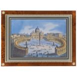 Roman painter, early 20th century. St. Peter Square. Water-color on paper, cm. 31 x 44. PITTORE