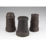 THREE IRON BOMBARDS, 16TH CENTURY for fireworks. Maximum size cm. 16 x 12. TRE BOMBARDE IN FERRO,