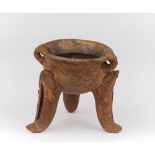 PRE-COLUMBIAN CUP in red terracotta. Measures cm. 22 x 13. COPPA PRECOLOMBIANA in terracotta