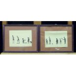 ENGRAVER OF 20TH CENTURY CARICATURES A pair of prints, cm. 11 x 15 Subtitled Framed INCISORE DEL