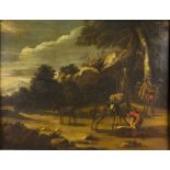 ROMAN PAINTER. SECOND HALF OF THE 17TH CENTURY Landscape with farmers and herds Landscape with