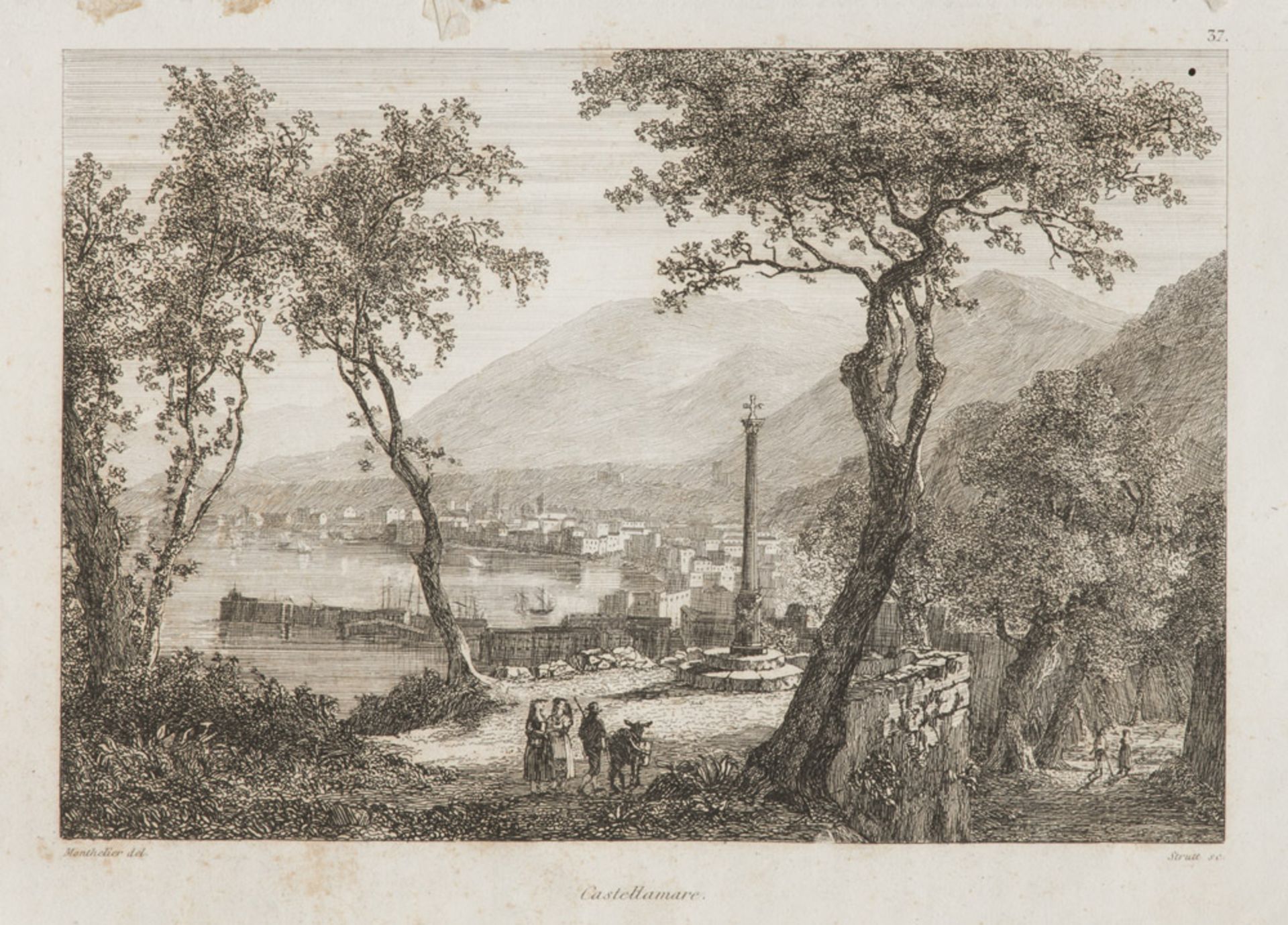ENGRAVINGSES Album of 37 incisions with views in Naples and scenes popular nineteenth-century.