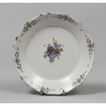 MAIOLICA DISH, SOUTHERN ITALY LATE 18TH CENTURY to white enamel and polychrome with decorum to