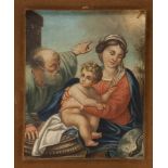 ROMAN PAINTER, LATE 19TH CENTURY Holy Family Oil on canvas, cm. 20 x 16 Framed PITTORE ROMANO,