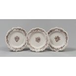 THREE MAIOLICA DISHES, PROVENZA SECOND HALF 18TH CENTURY to white enamel with decorum in bloom.