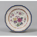 CERAMIC DISH, BOLOGNA FINK LATE 18TH CENTURY to white enamel and polychrome, with flower decorum.