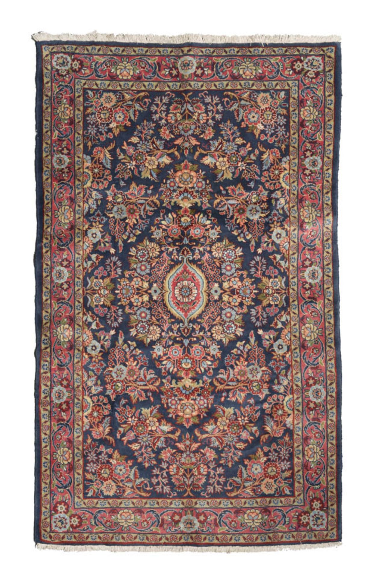 KUM CARPET, HALF 20TH CENTURY with design of palmette, herati and shoots of flowers, in the center