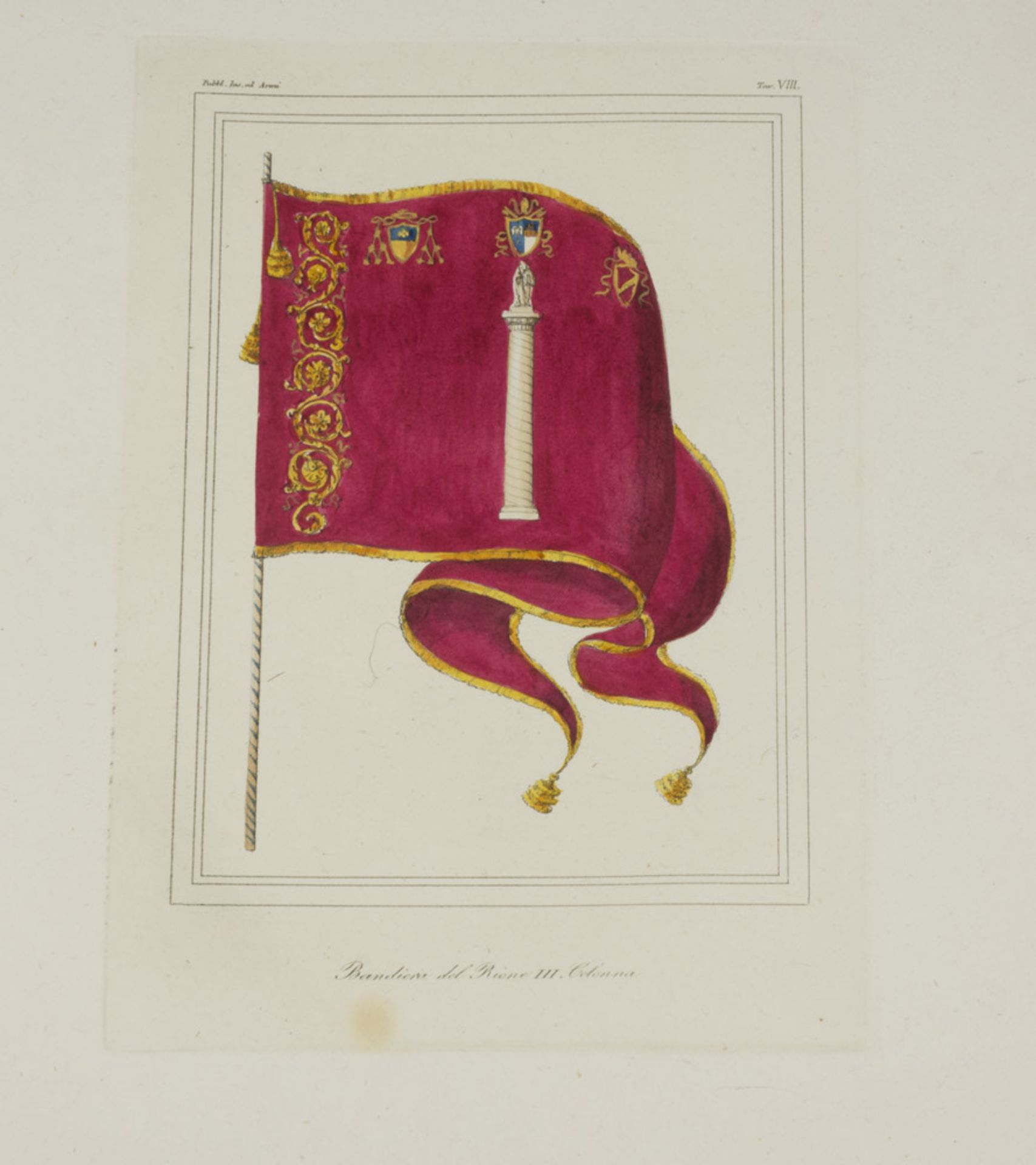 ROMAN ENGRAVER, 19TH CENTURY Flags and coats of arms of the State Vatican Fifteen engravings