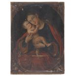 UNKNOWN PAINTER, LATE 18TH CENTURY. Virgin and with Child. Oil on canvas, cm. 79 x 58,5. PITTORE