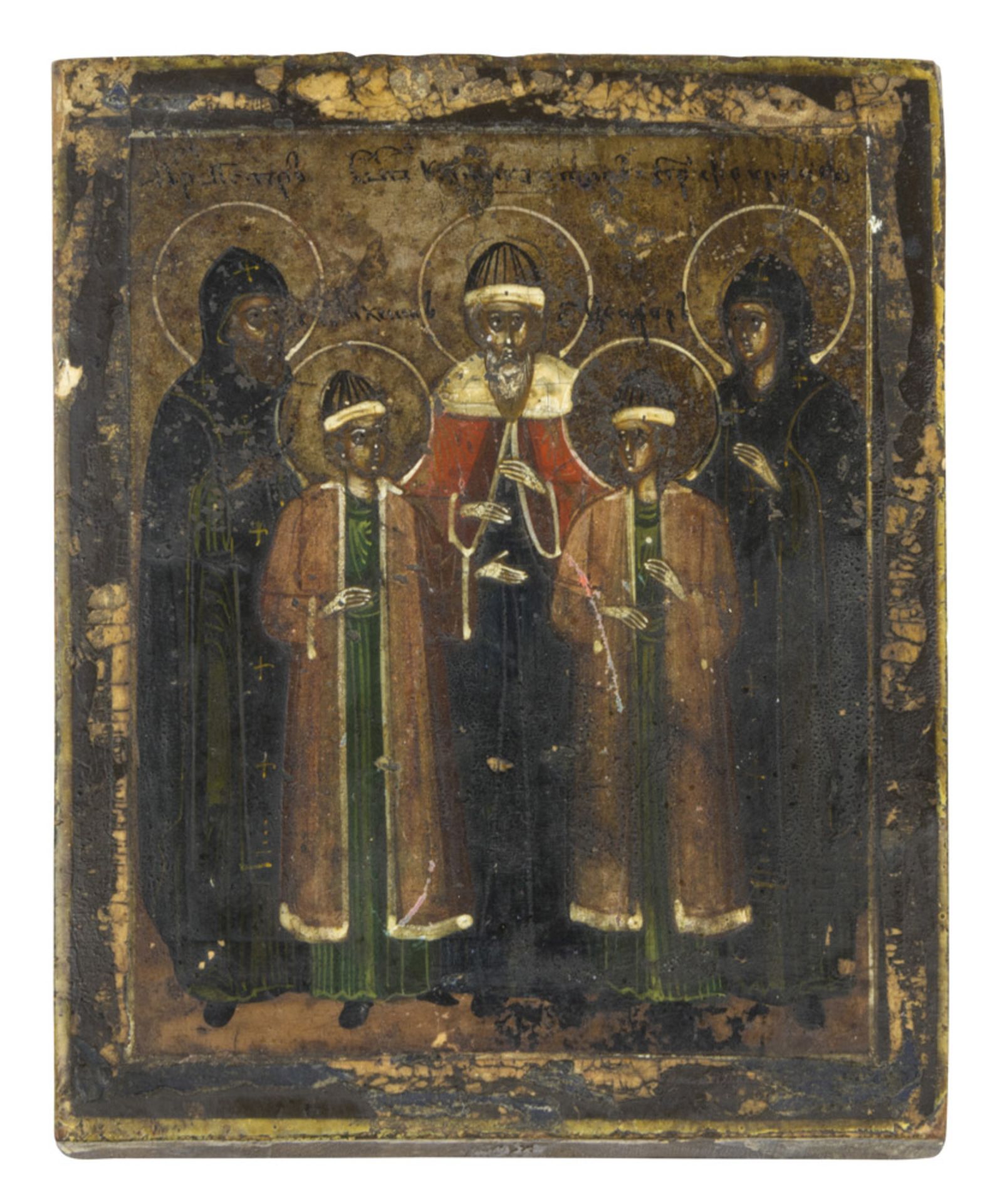 RUSSIAN SCHOOL, BEGINNINGS 20TH CENTURY APOSTLES AND SAINTS Cooked oil on mignon panel, cm. 9 x 7