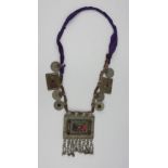 SILVER-PLATED NECKLACE, AFGHANISTAN, EARLY 20TH CENTURY