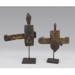 TWO WOODEN LATCHES, BAMBARA, MALI EARLY 20TH CENTURY