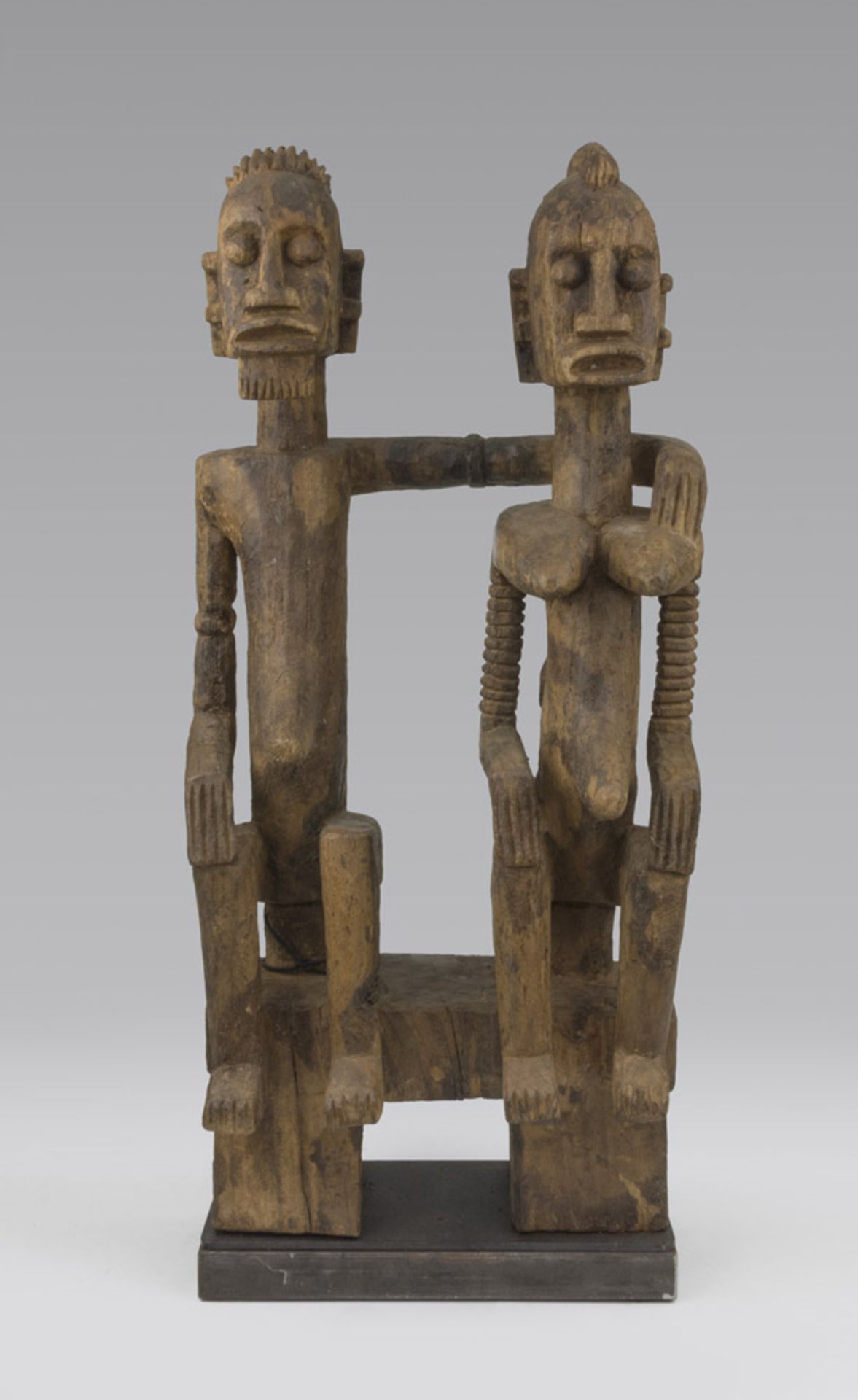 PAIR OF WOODEN ANCESTORS, DOGON, MALI LATE 19TH CENTURY