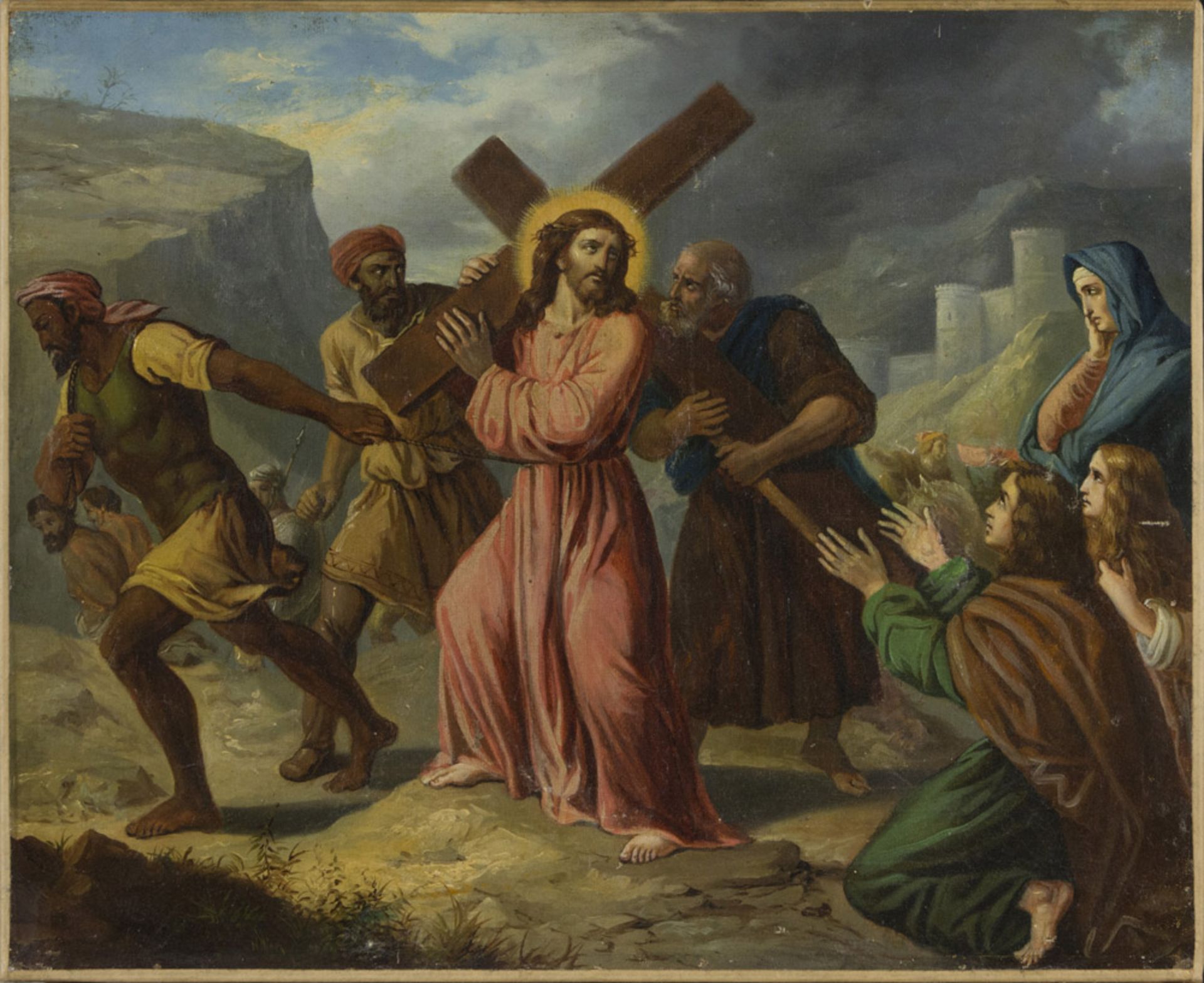 ITALIAN PAINTER, LATE 19TH CENTURY STATION OF THE CROSS Oil on canvas, cm. 39 x 48 Not signed