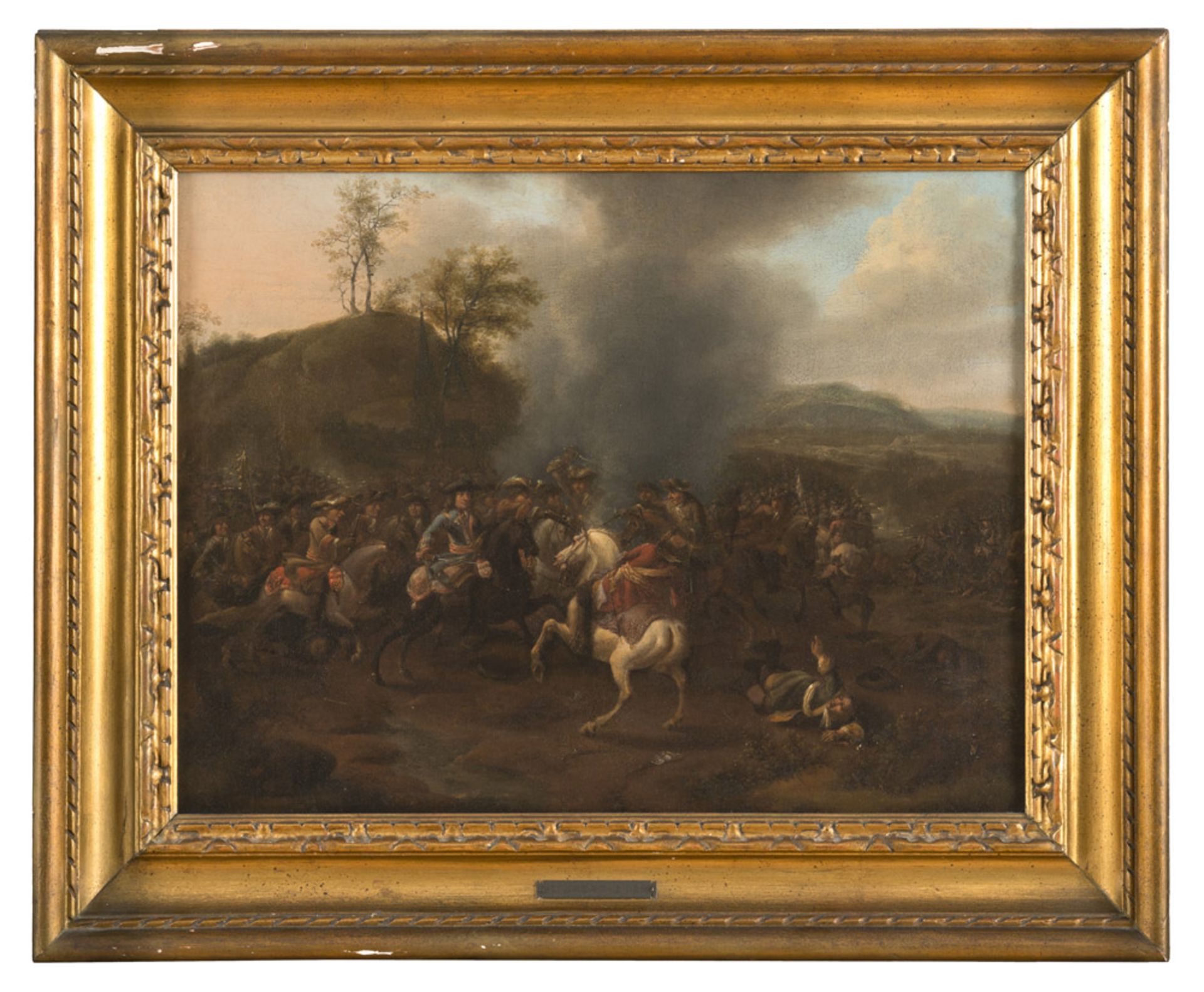 FLEMISH PAINTER, 18TH CENTURY BATTLE AMONG CHRISTIAN KNIGHTS Oil on canvas, cm. 35 x 46 In frame